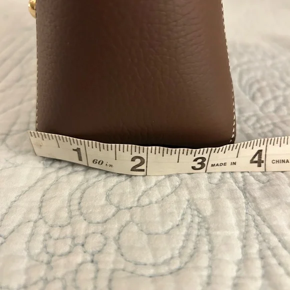 STRATHBERRY Mosaic Nano Leather Top-Handle Handbag Crossbody in Chocolate Brown - Picture 12 of 16